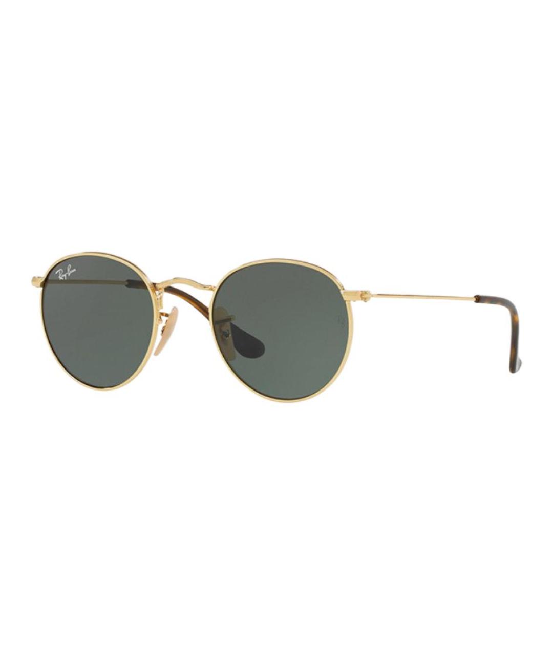 RAY BAN Золотые металлические солнцезащитные очки, фото 2