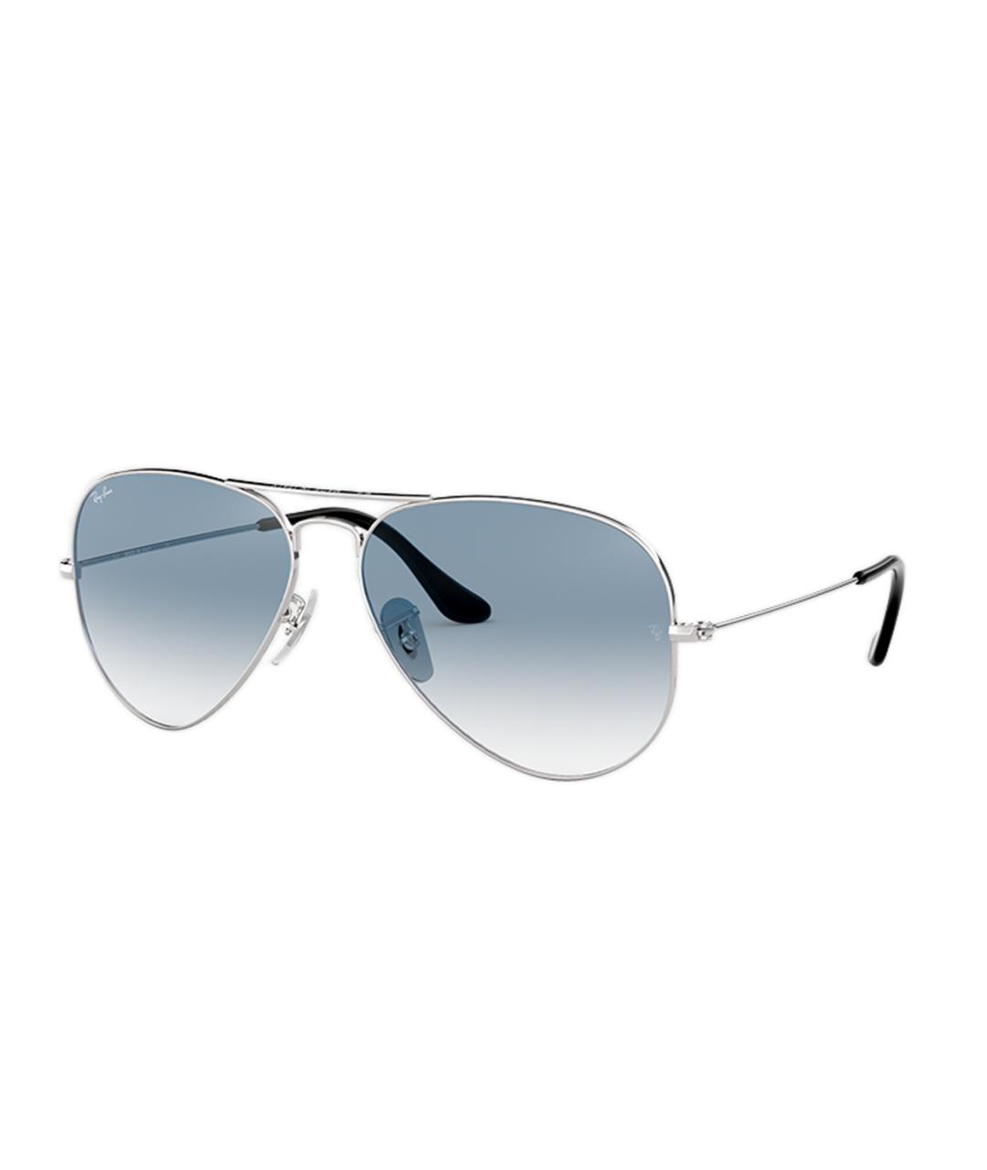 RAY BAN Серебряные металлические солнцезащитные очки, фото 1
