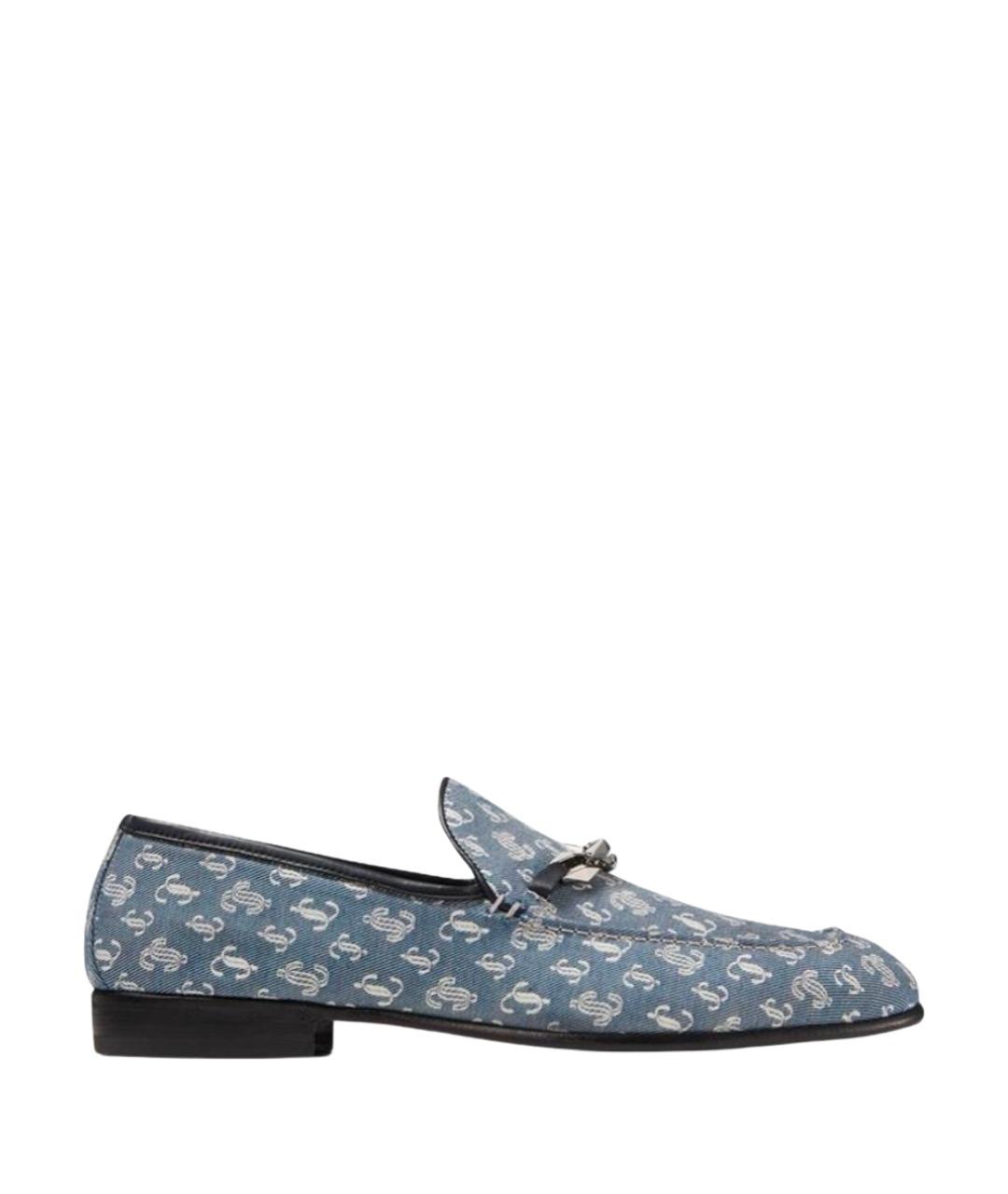 JIMMY CHOO Голубые текстильные туфли, фото 1