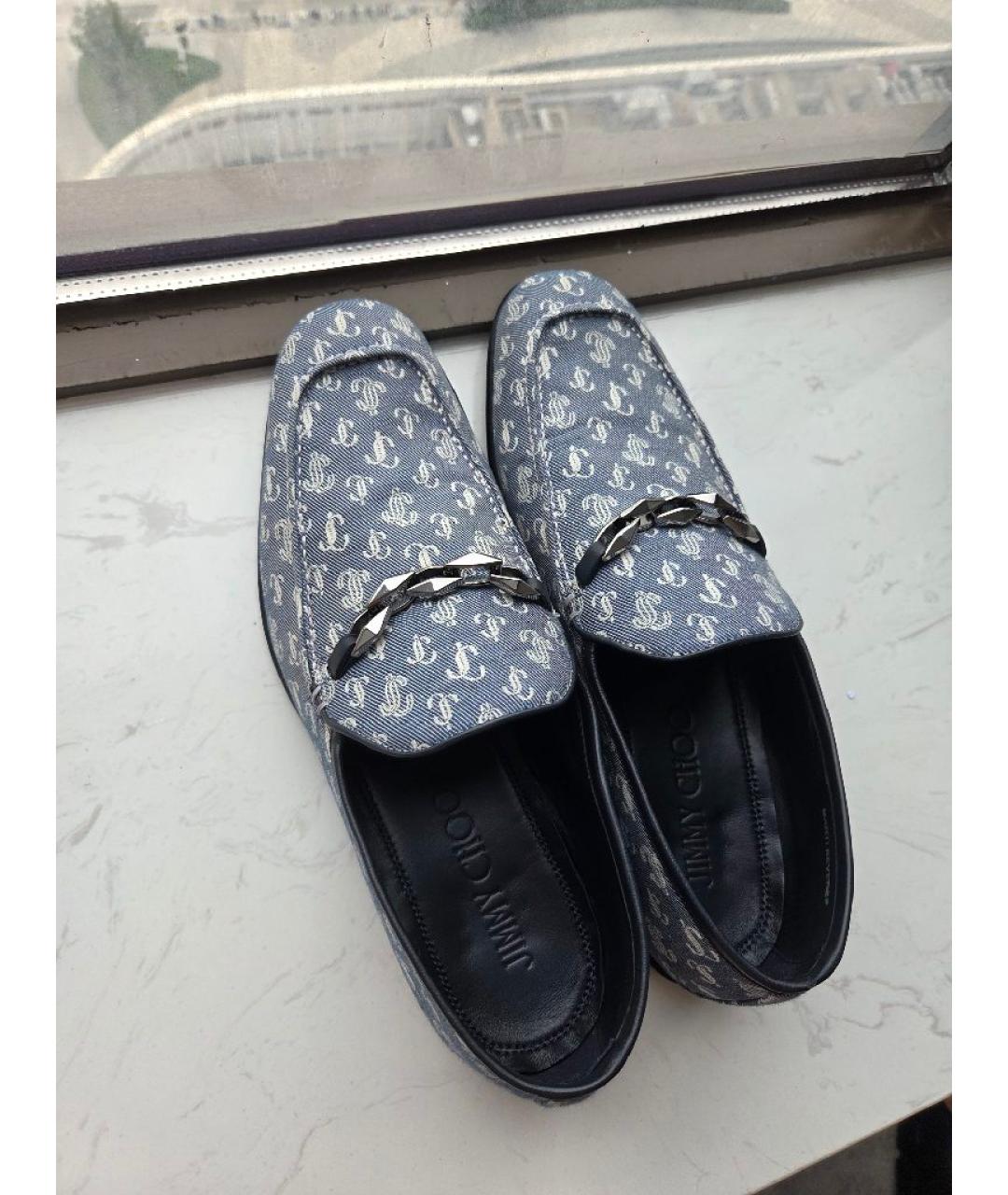JIMMY CHOO Голубые текстильные туфли, фото 3