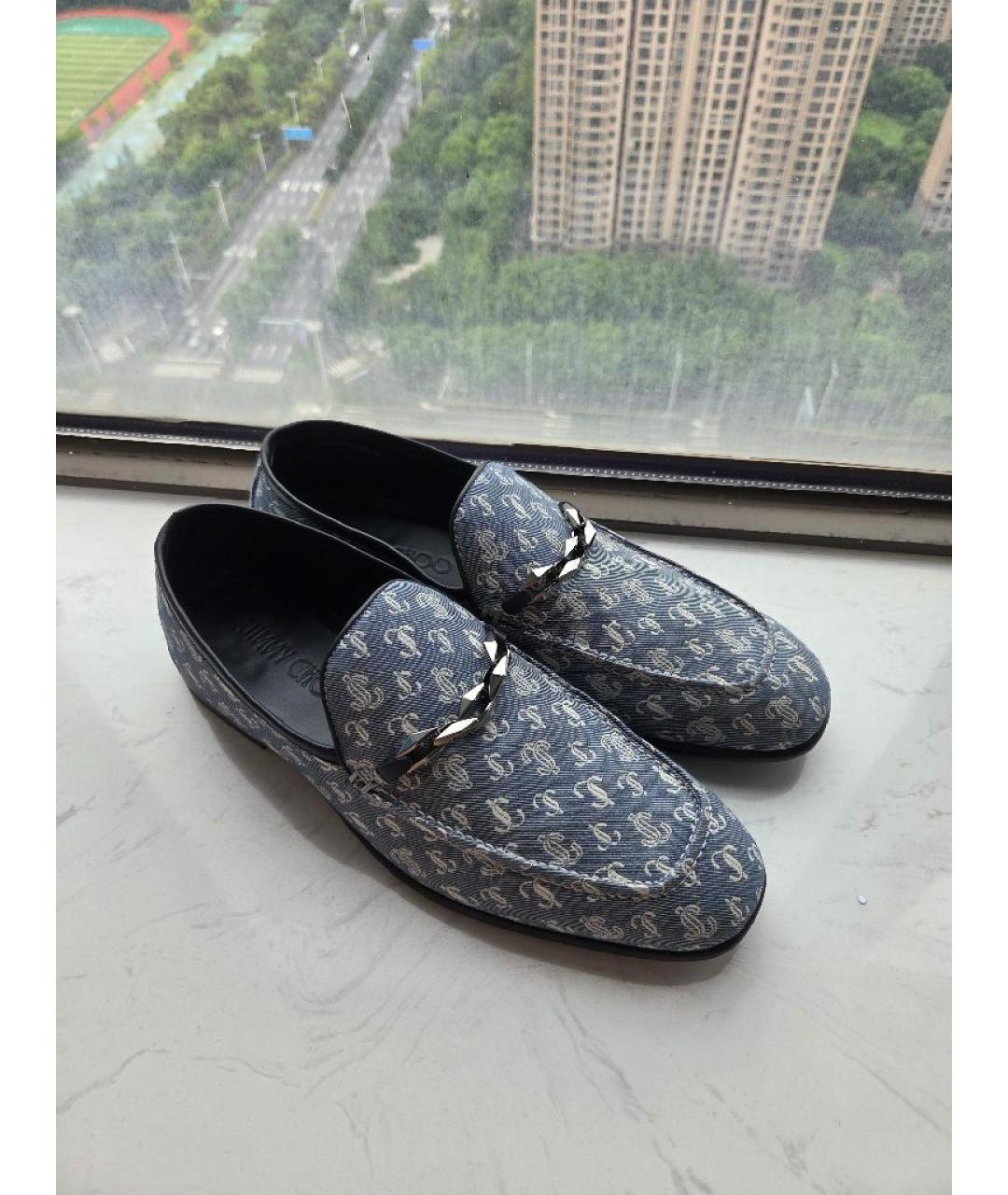 JIMMY CHOO Голубые текстильные туфли, фото 2