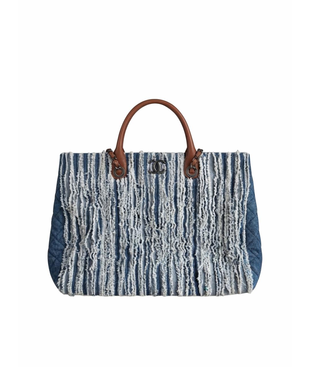 CHANEL Синяя деним сумка тоут, фото 1
