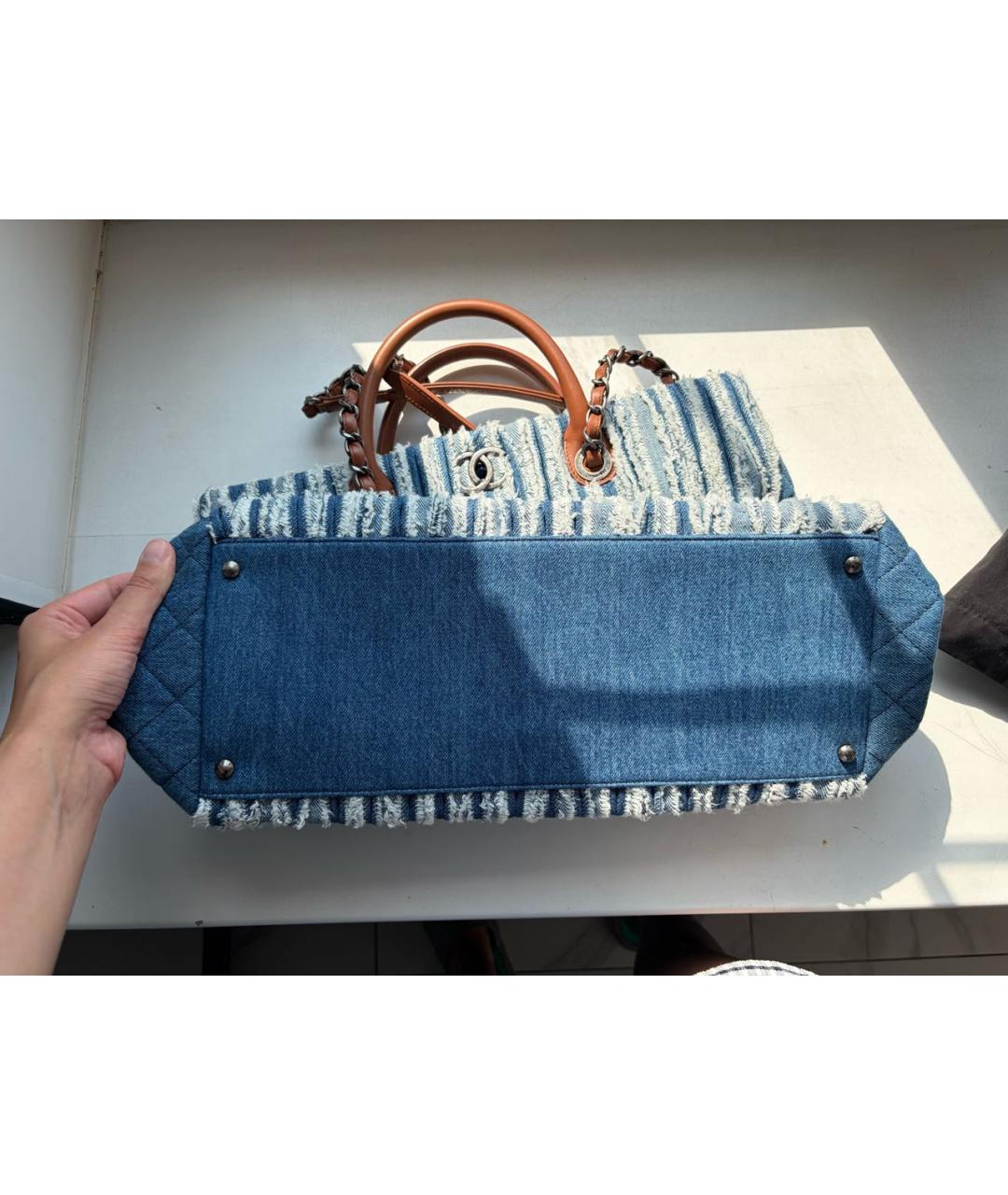 CHANEL Синяя деним сумка тоут, фото 3