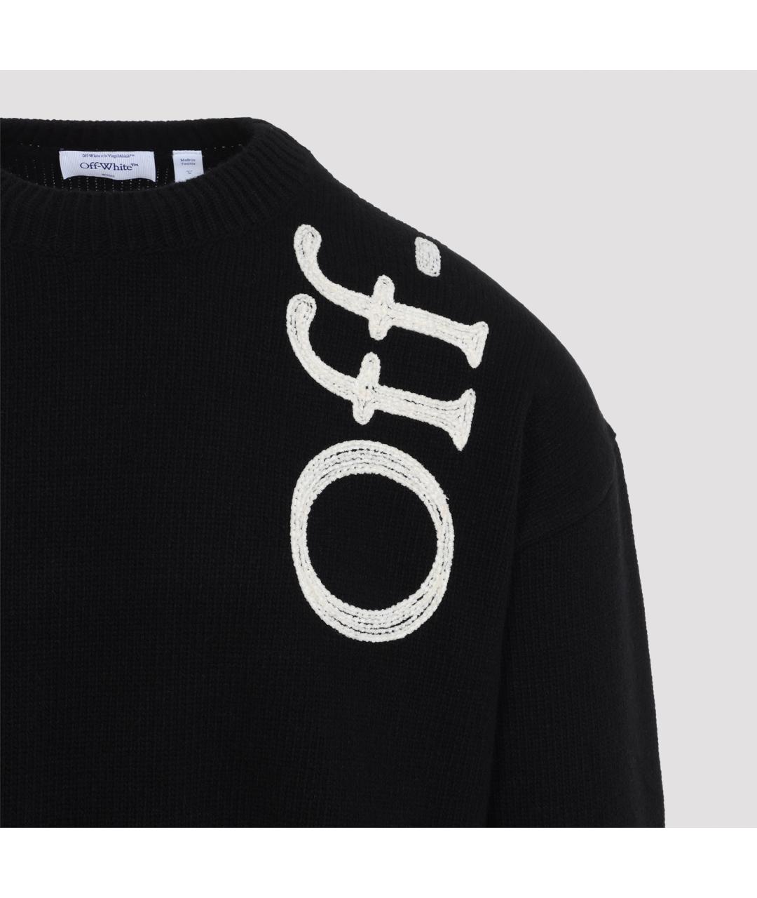 OFF-WHITE Черный шерстяной джемпер / свитер, фото 3