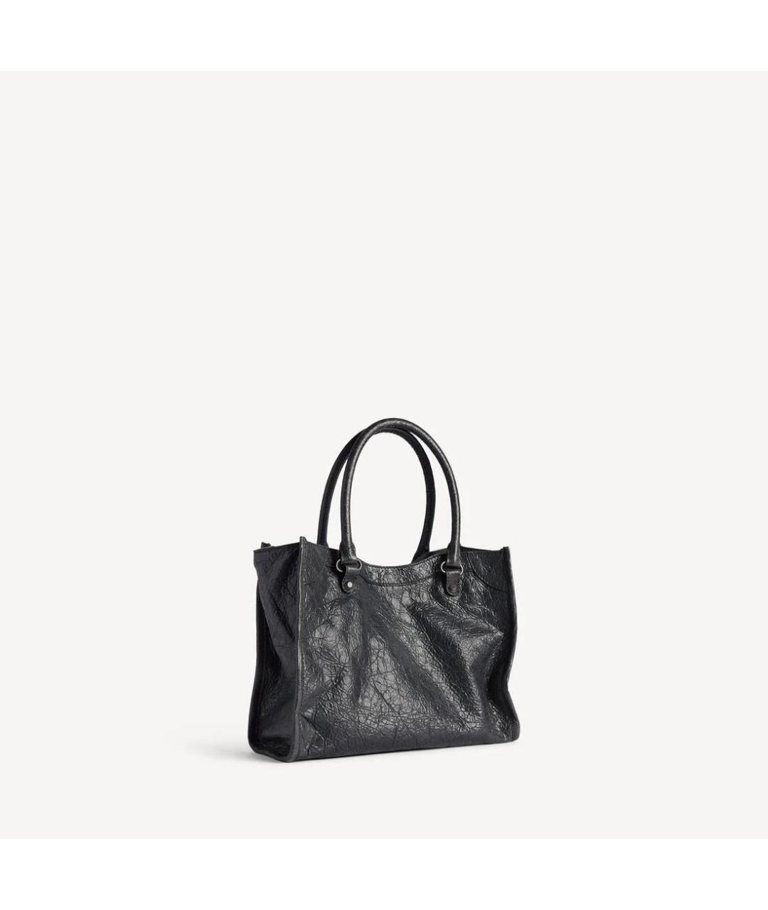 BALENCIAGA Черная кожаная сумка тоут, фото 3