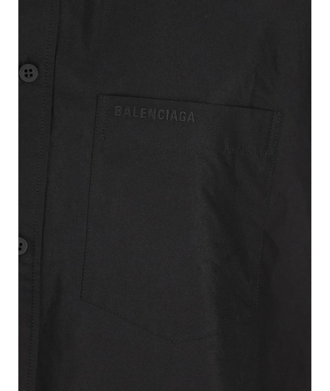 BALENCIAGA Черная хлопковая рубашка, фото 3