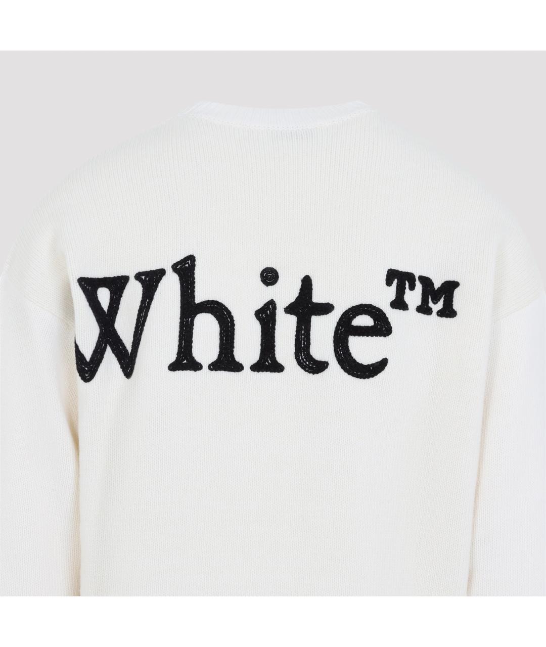 OFF-WHITE Бежевый шерстяной джемпер / свитер, фото 3