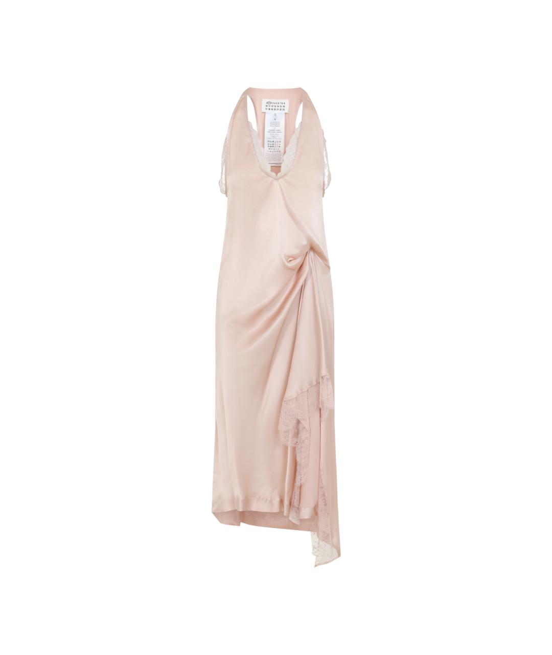MAISON MARGIELA Розовое шелковое коктейльное платье, фото 1