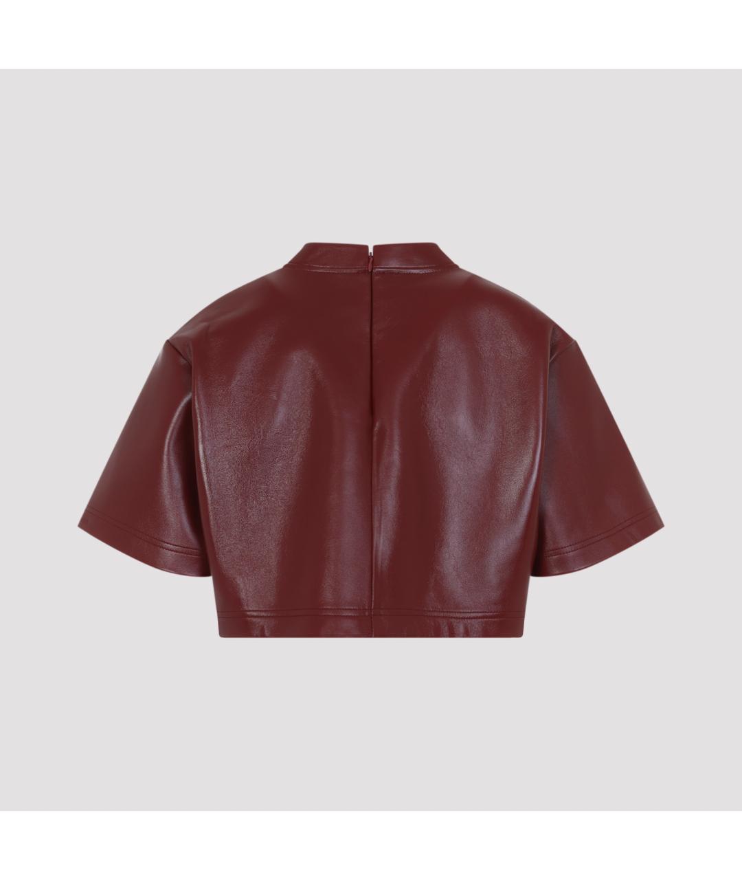 BALENCIAGA Красная кожаная футболка, фото 3