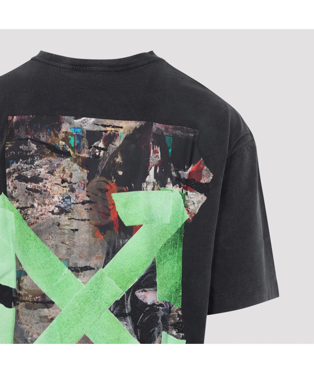 OFF-WHITE Черная хлопковая футболка, фото 3