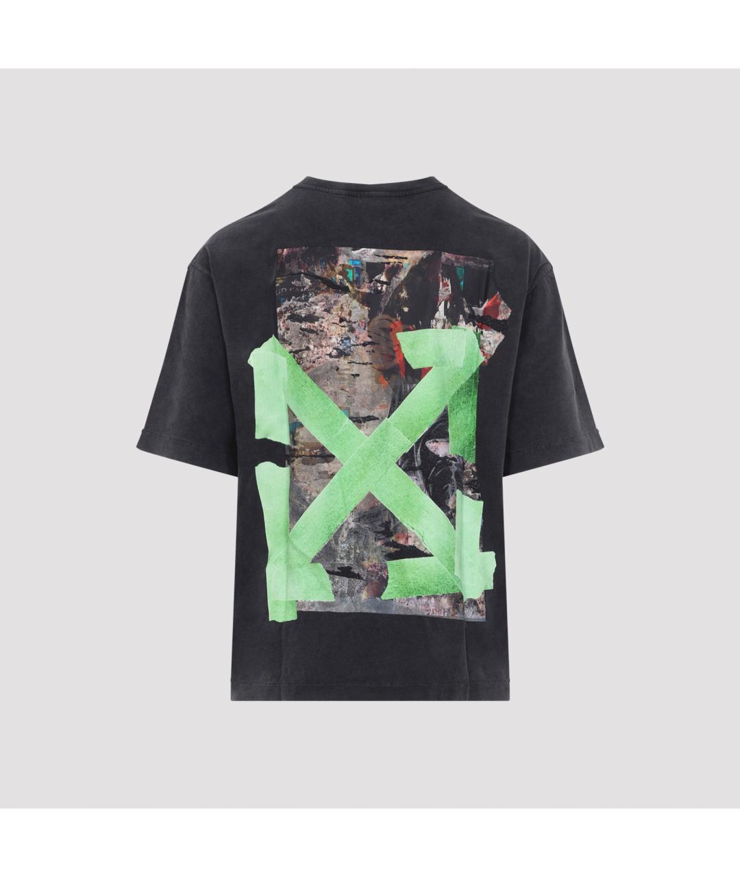 OFF-WHITE Черная хлопковая футболка, фото 2