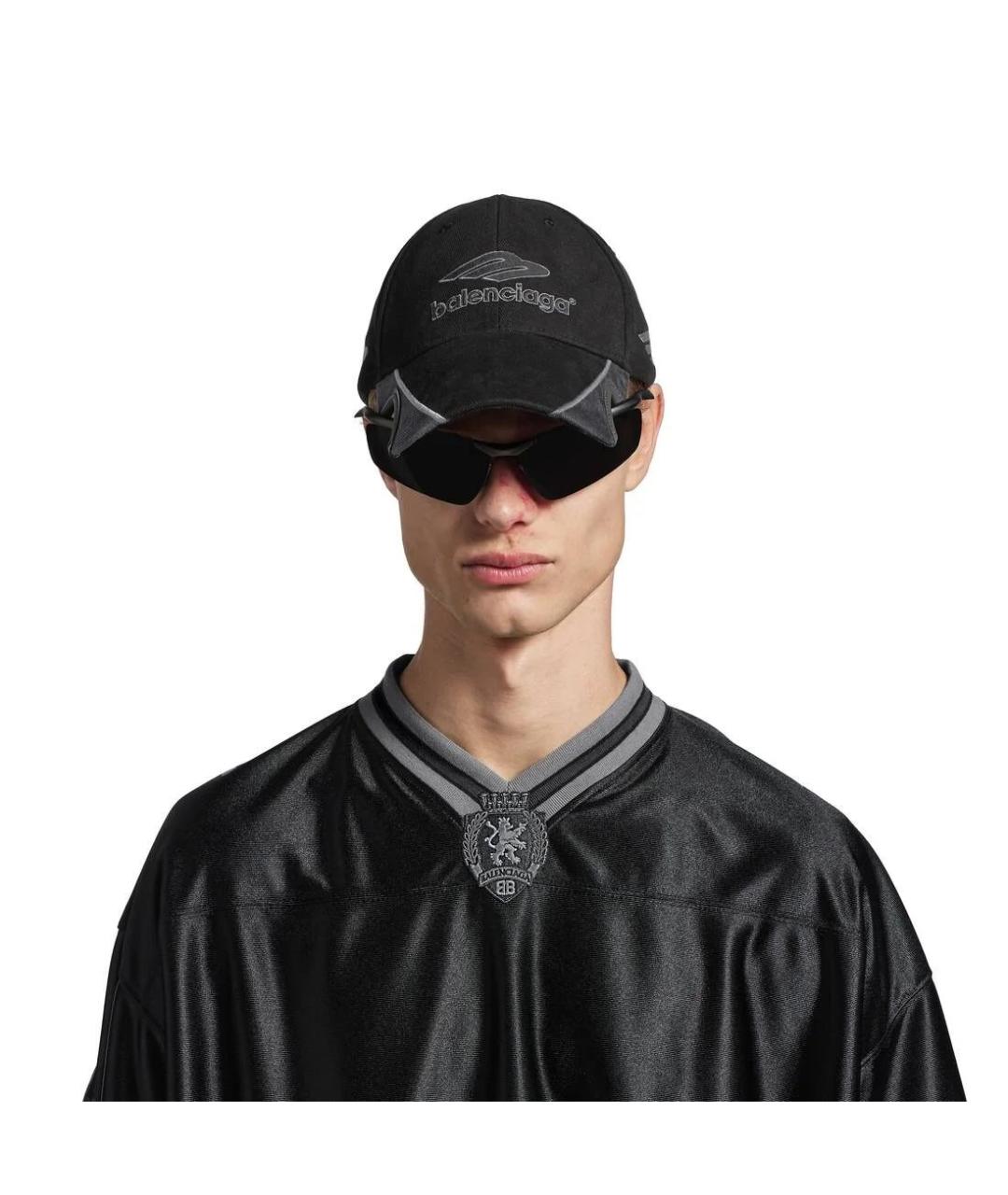 BALENCIAGA Черная хлопковая кепка, фото 4