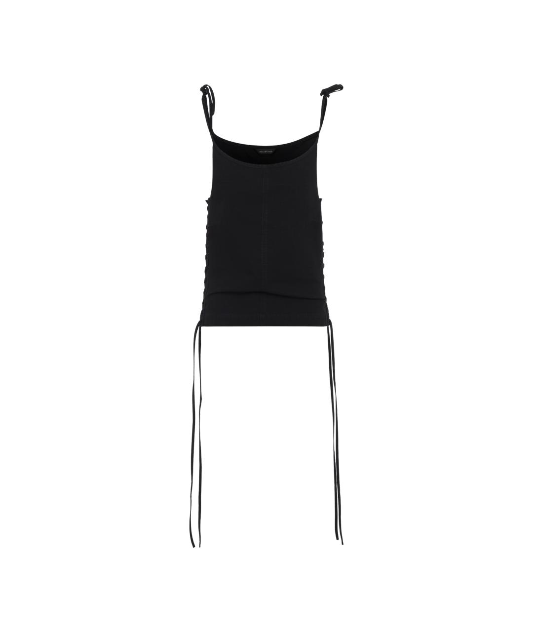 BALENCIAGA Черная хлопковая майка, фото 1