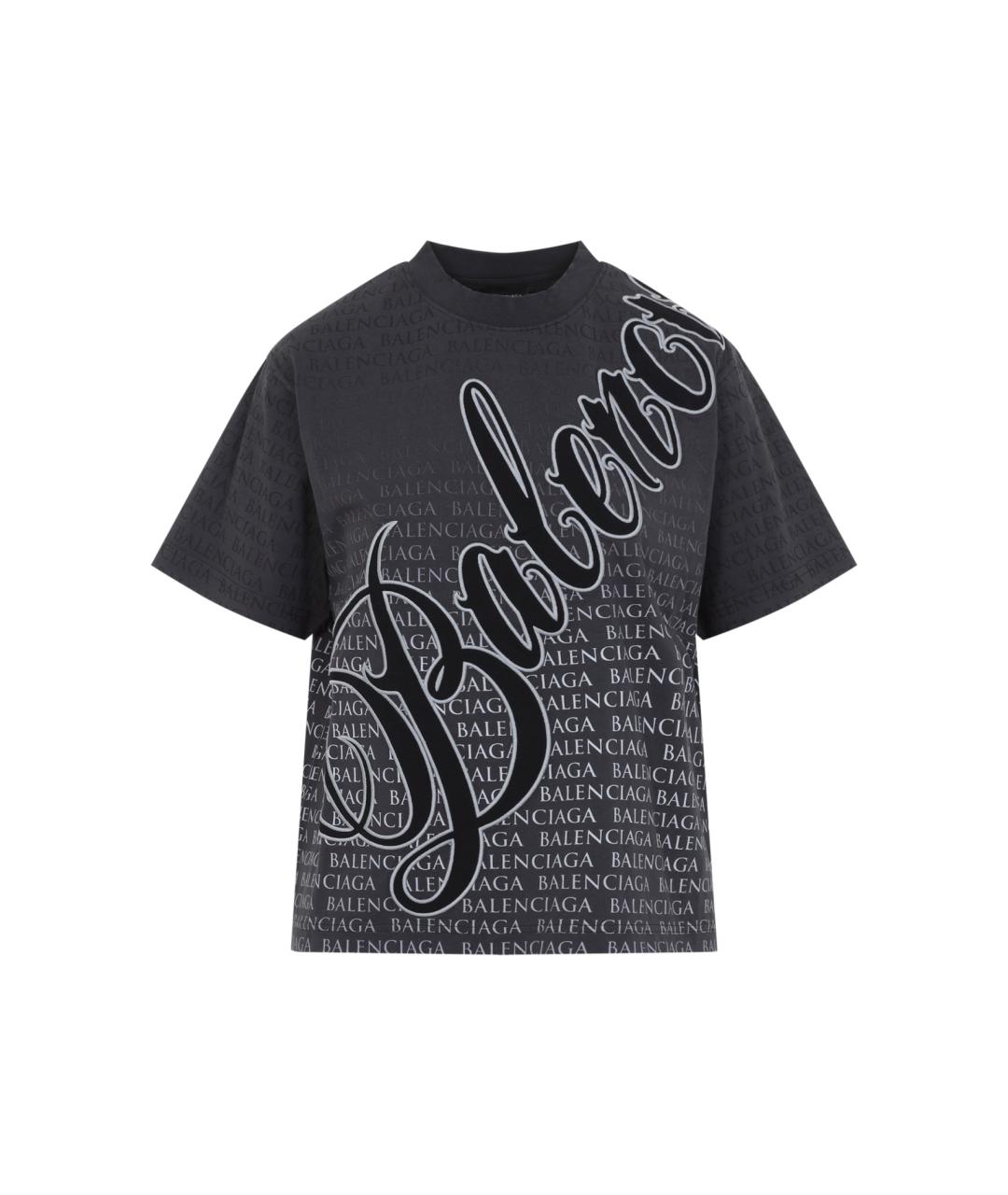 BALENCIAGA Черная хлопковая футболка, фото 1