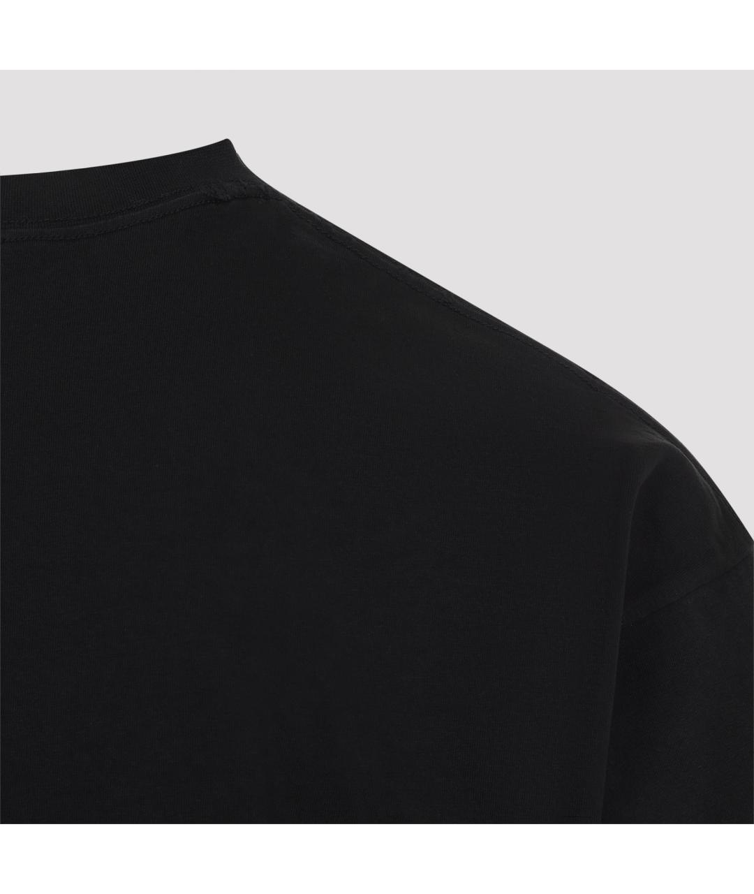 BALENCIAGA Черная хлопковая футболка, фото 5