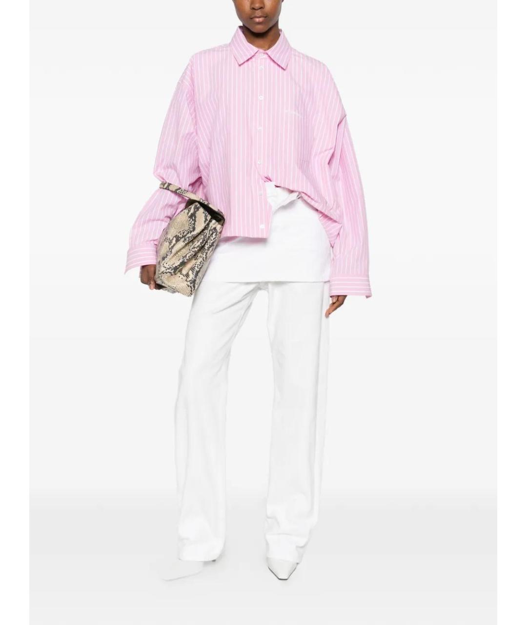 BALENCIAGA Розовая хлопковая рубашка, фото 2
