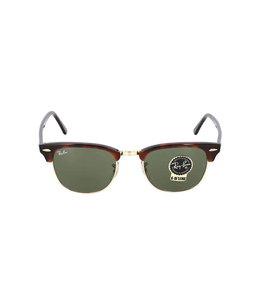RAY BAN Коричневые металлические солнцезащитные очки, фото 3
