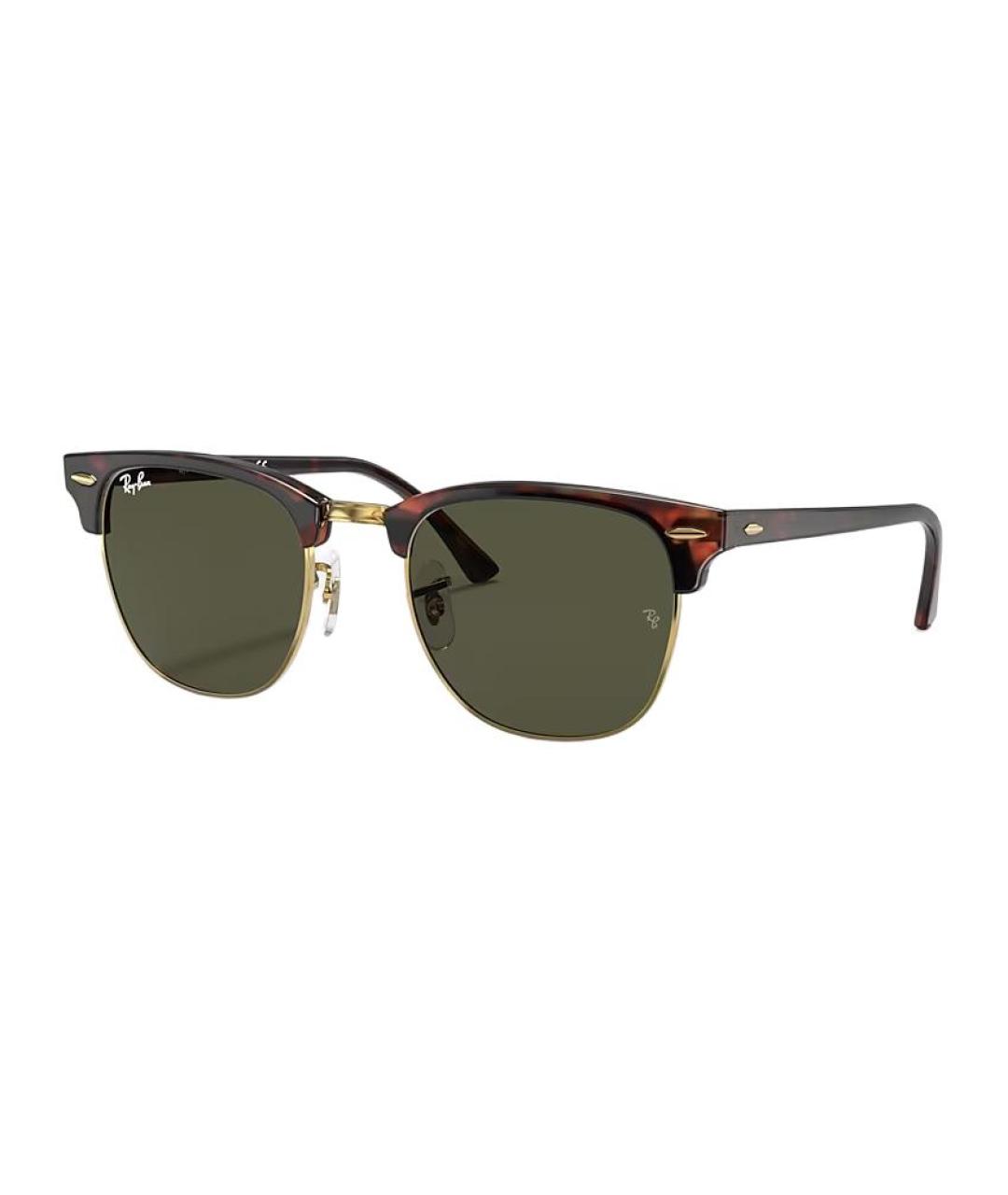 RAY BAN Коричневые металлические солнцезащитные очки, фото 1