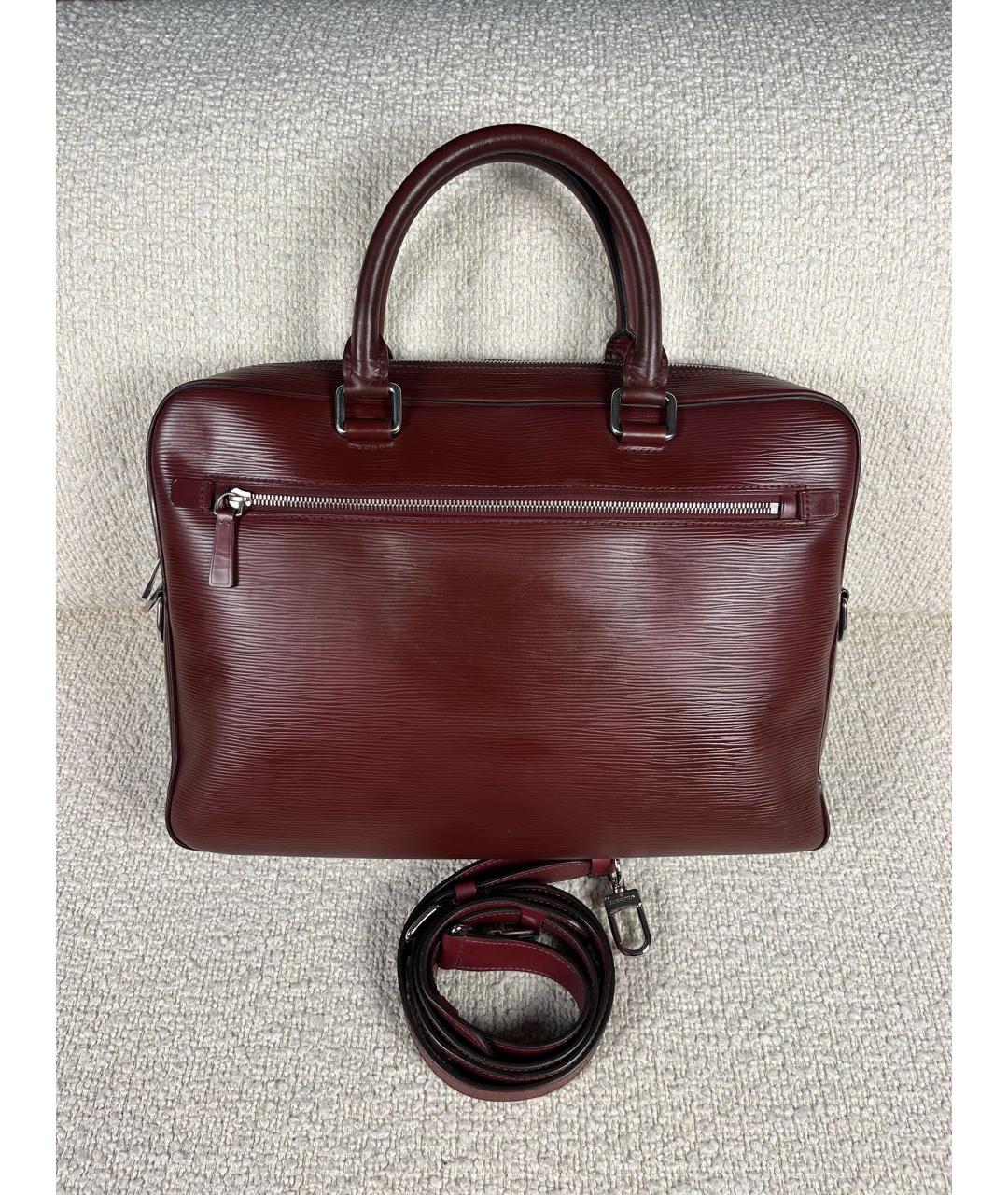LOUIS VUITTON Коричневый кожаный портфель, фото 6