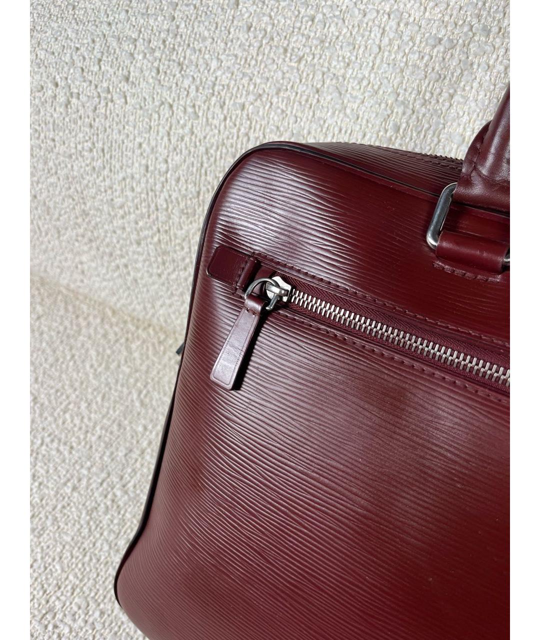 LOUIS VUITTON Коричневый кожаный портфель, фото 8