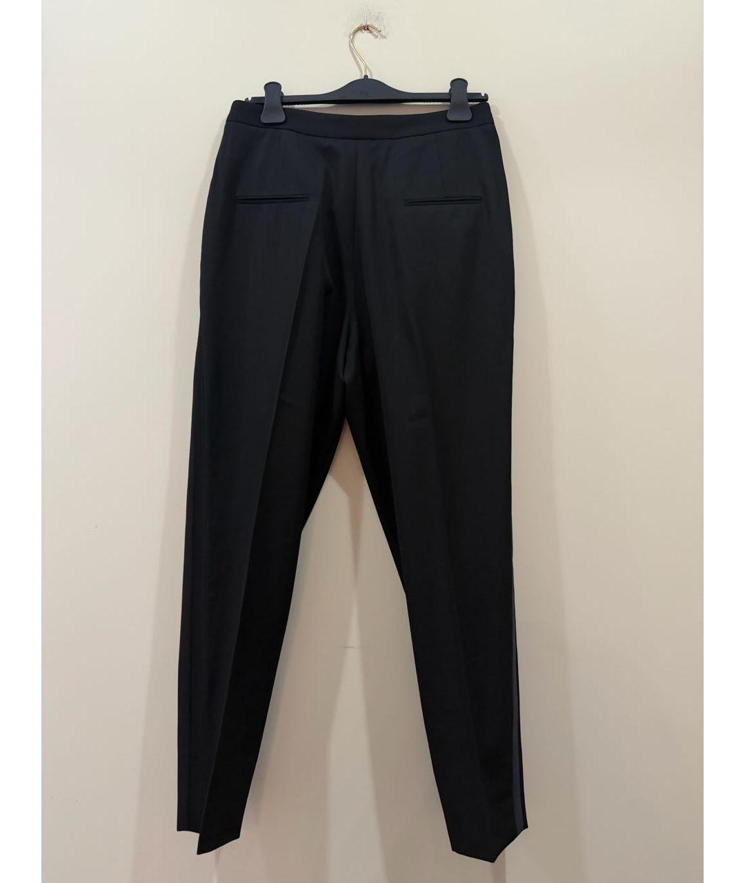 SAINT LAURENT Черные шерстяные прямые брюки, фото 2
