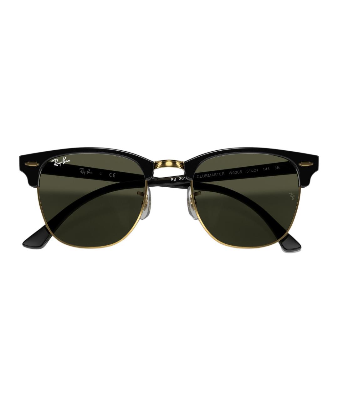 RAY BAN Черные пластиковые солнцезащитные очки, фото 5
