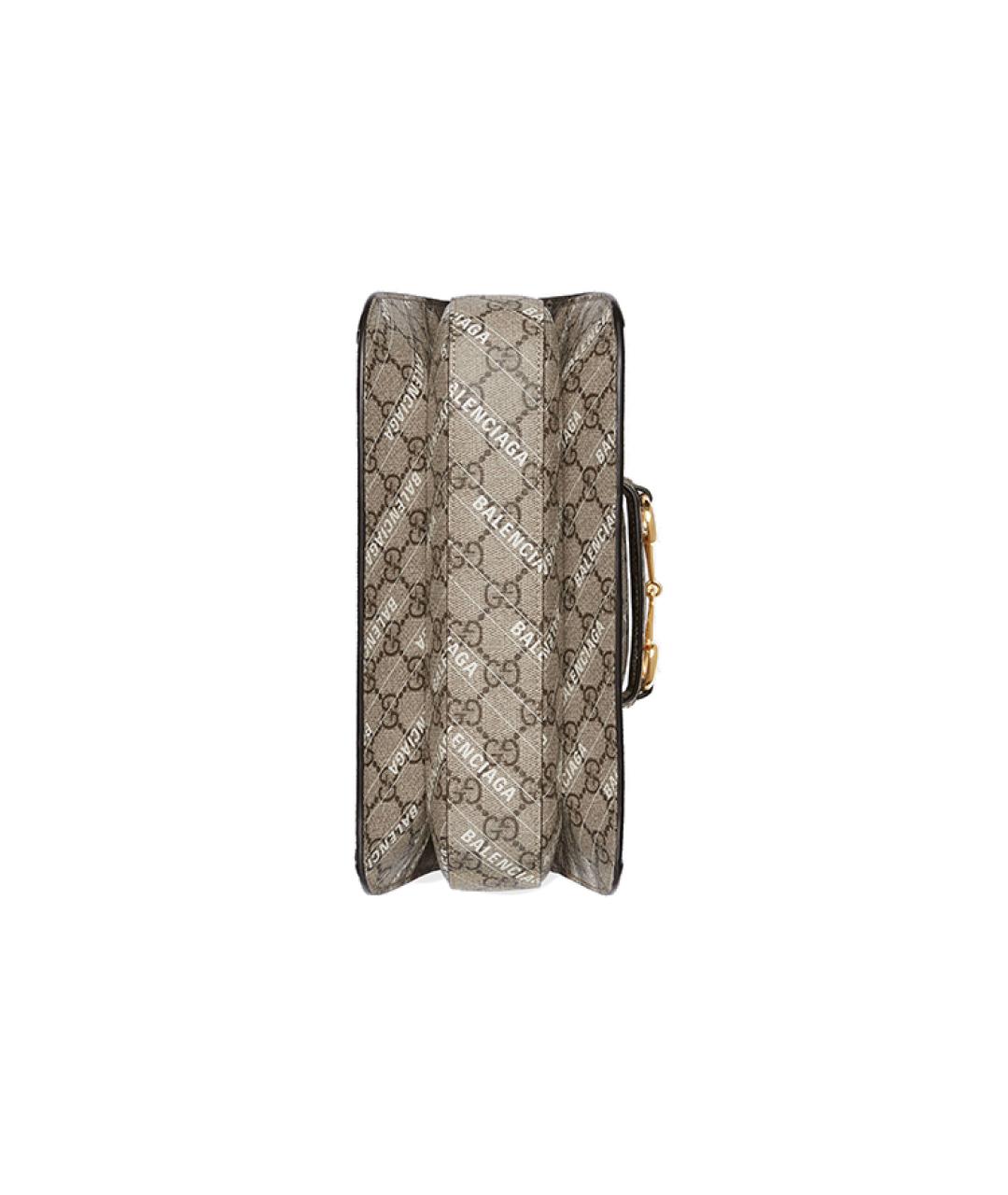 GUCCI Бежевая сумка через плечо из канвы, фото 3