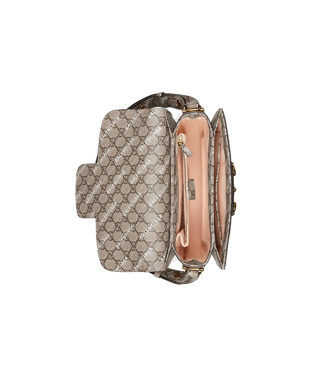 GUCCI Бежевая сумка через плечо из канвы, фото 4
