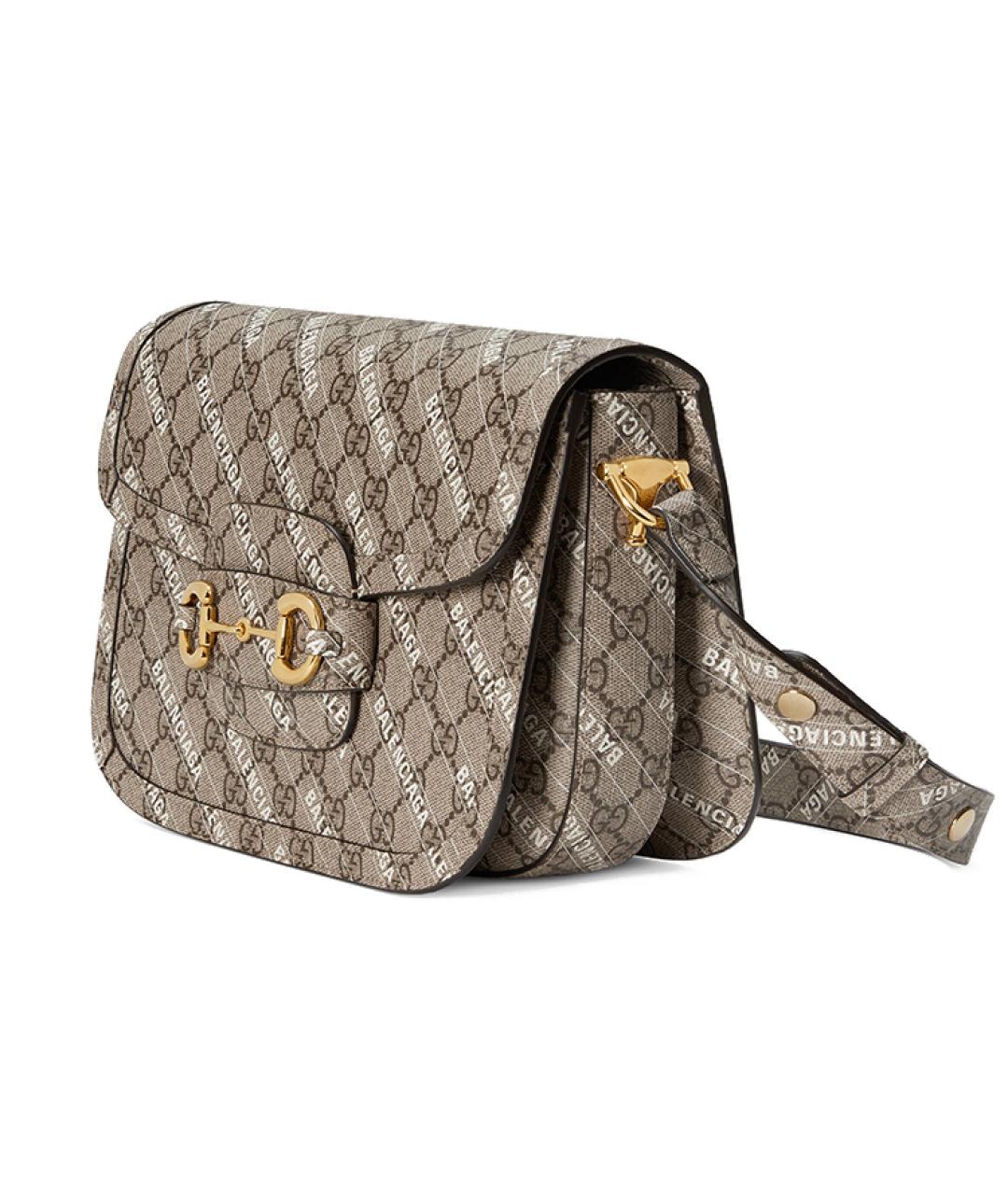 GUCCI Бежевая сумка через плечо из канвы, фото 2