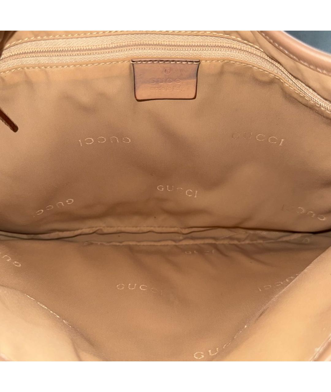 GUCCI Белая сумка с короткими ручками из канвы, фото 4