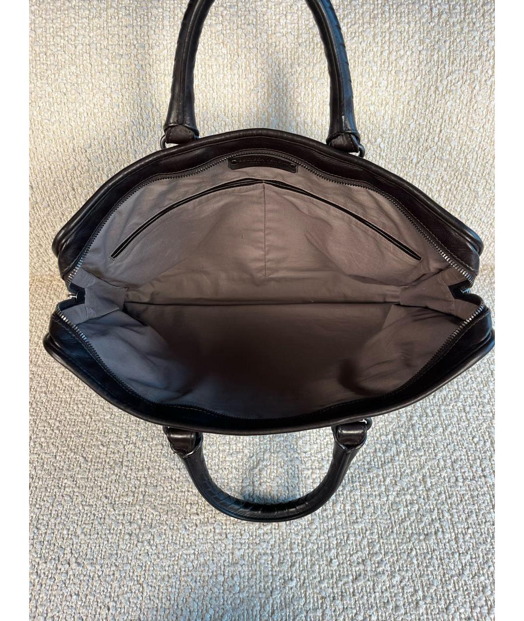 BOTTEGA VENETA Коричневый кожаный портфель, фото 4