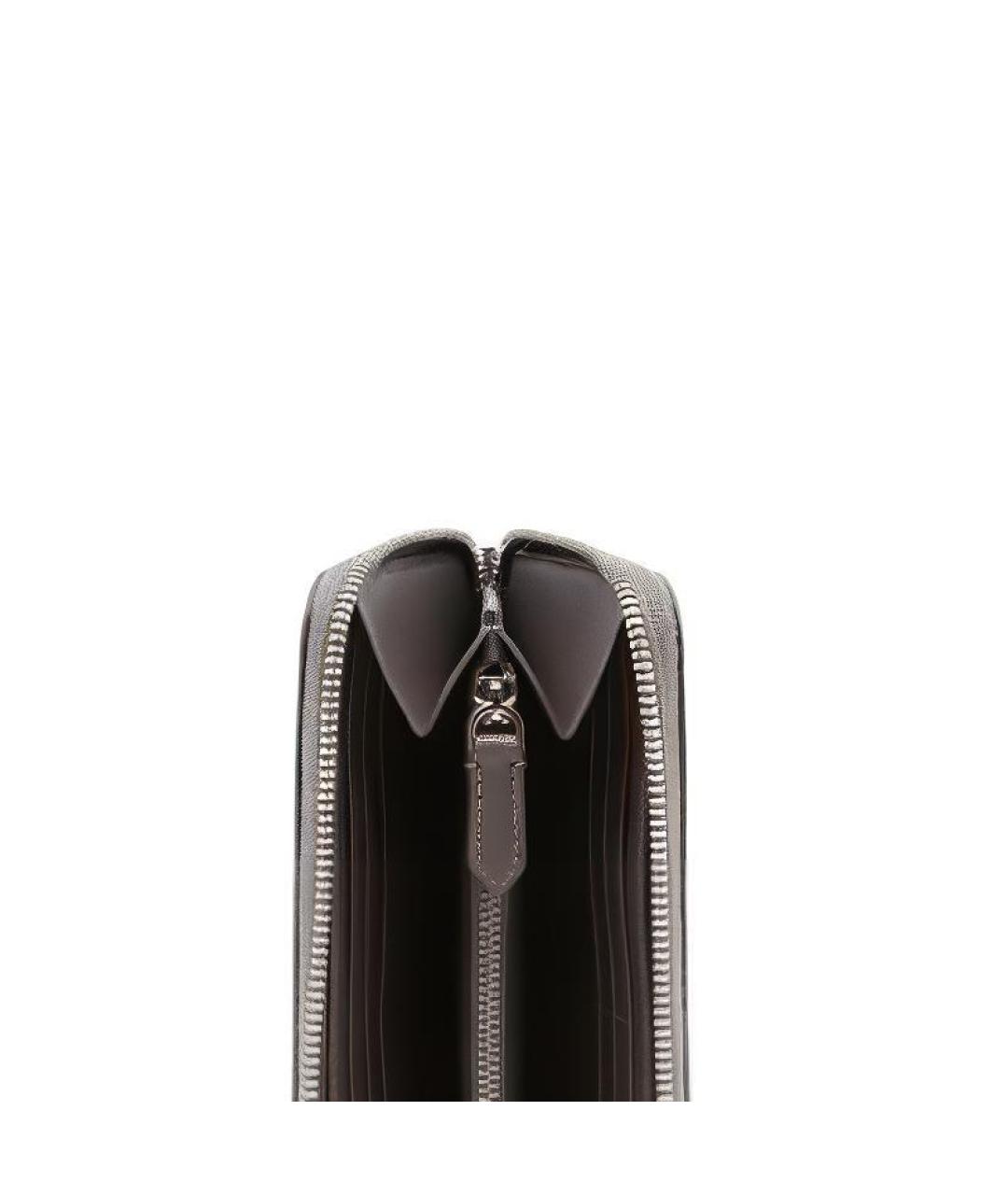BURBERRY Серый кожаный кошелек, фото 4