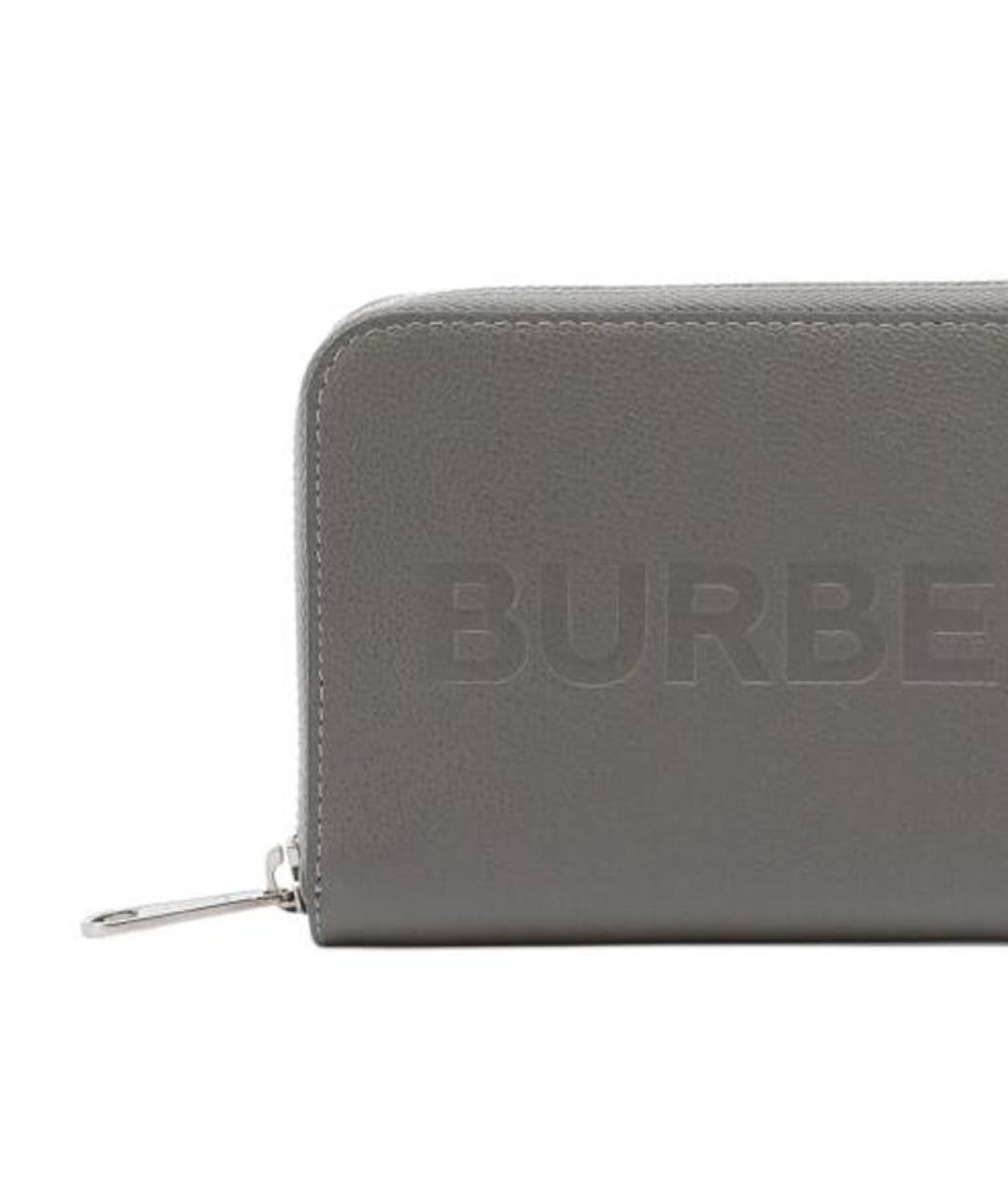 BURBERRY Серый кожаный кошелек, фото 5