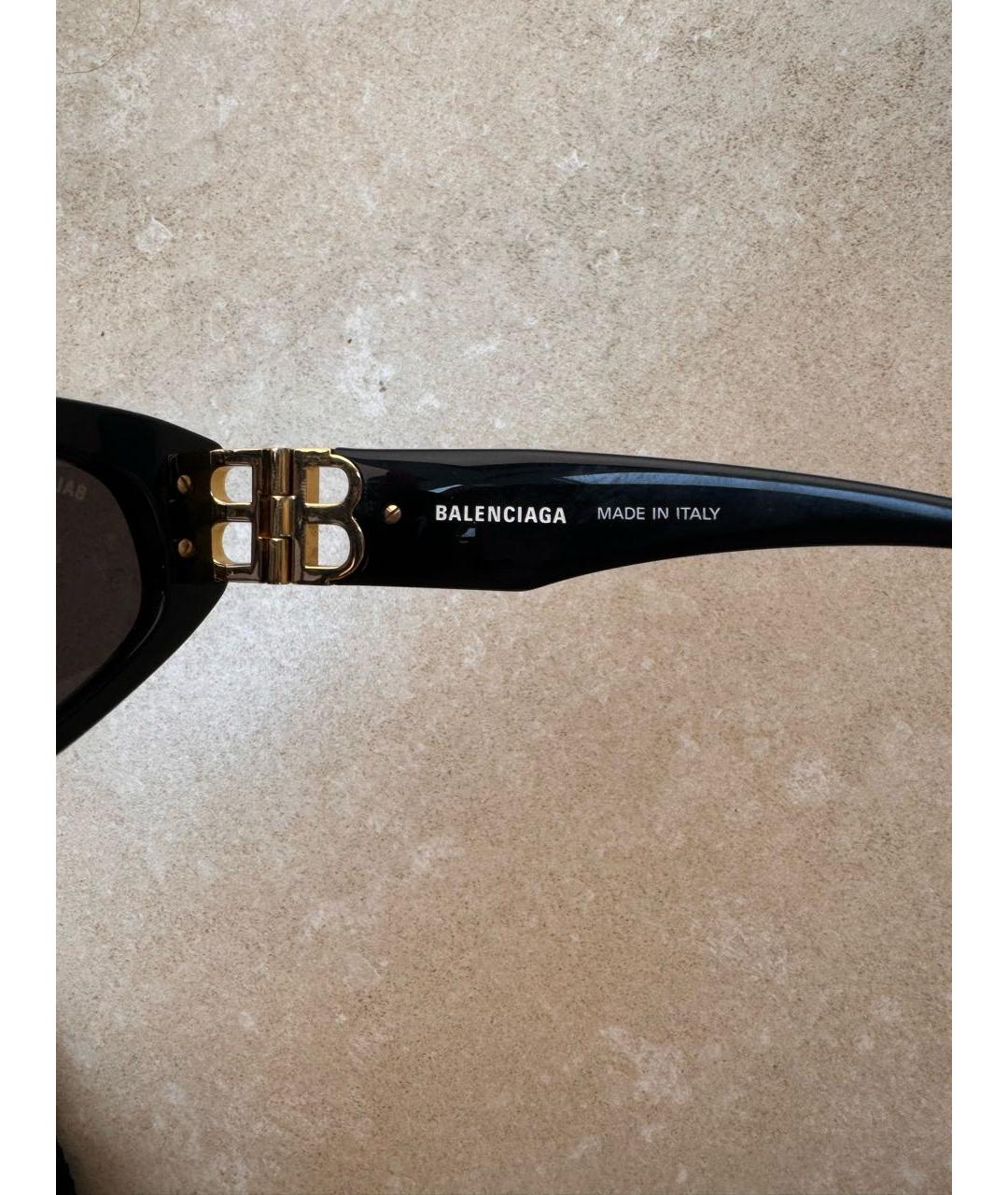 BALENCIAGA Черные пластиковые солнцезащитные очки, фото 4