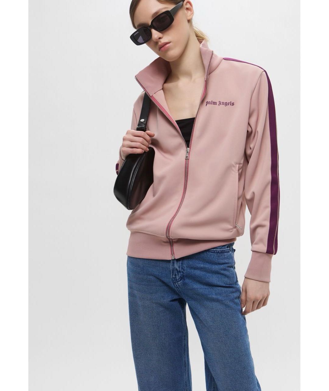 PALM ANGELS Розовая полиэстеровая спортивная куртка, фото 4
