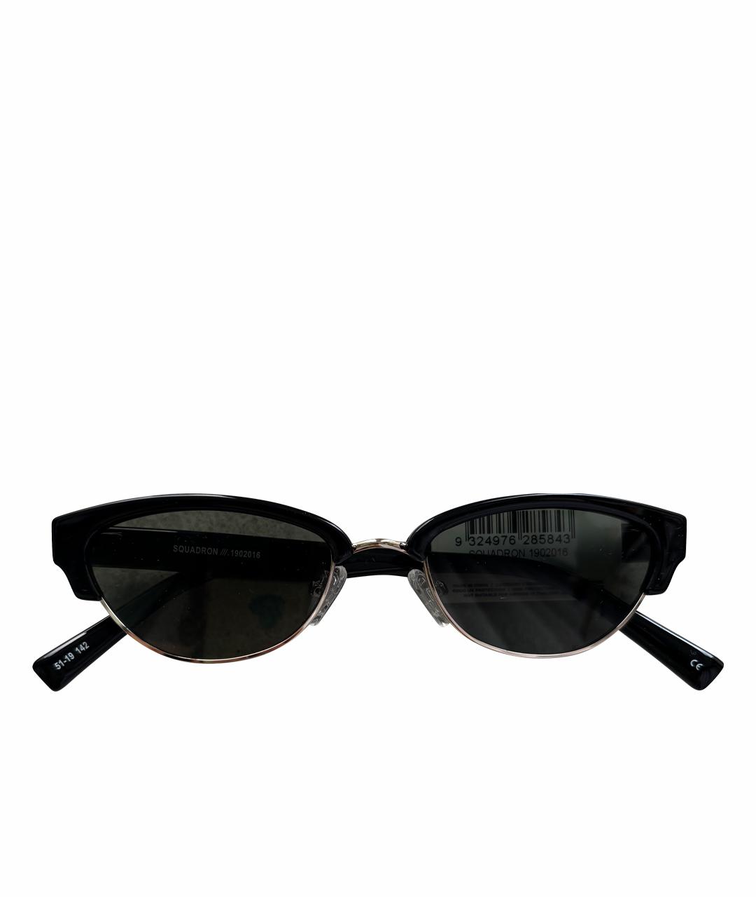 LE SPECS Черные металлические солнцезащитные очки, фото 1