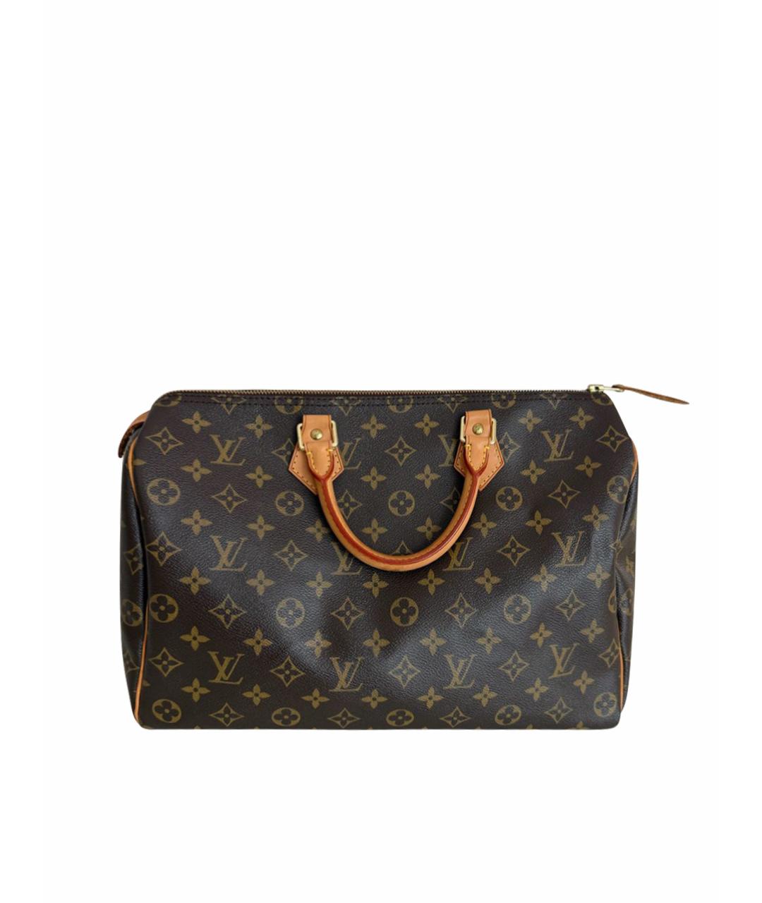 LOUIS VUITTON Коричневая сумка с короткими ручками из канвы, фото 1