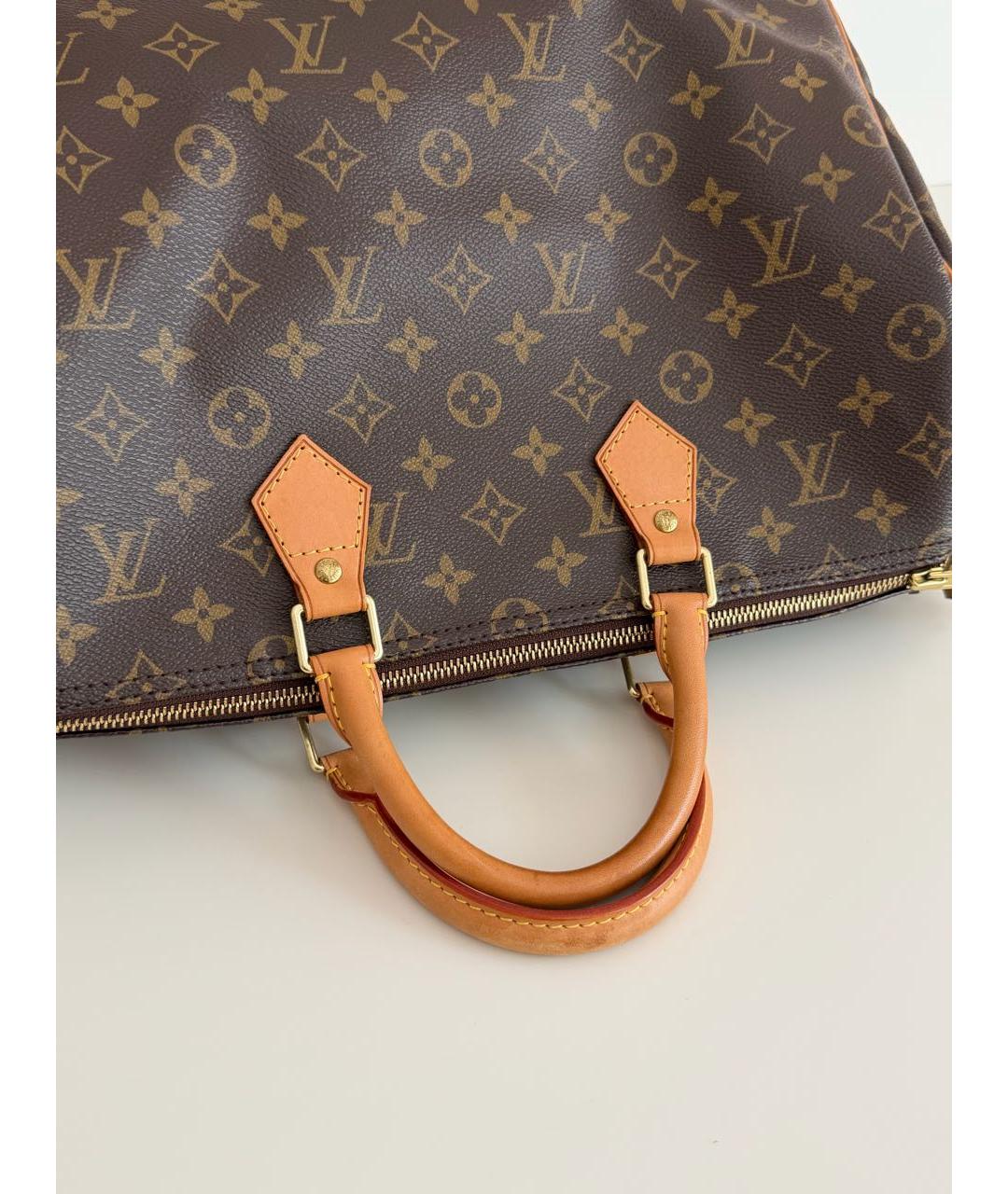 LOUIS VUITTON Коричневая сумка с короткими ручками из канвы, фото 7