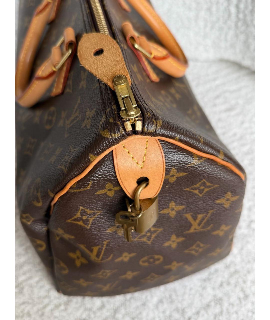 LOUIS VUITTON Коричневая сумка с короткими ручками из канвы, фото 5
