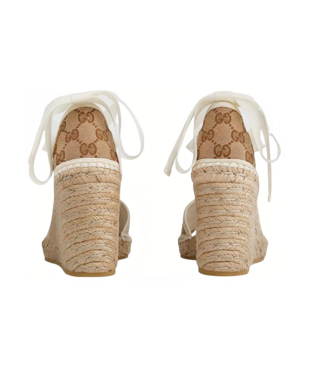 GUCCI Бежевые босоножки, фото 5