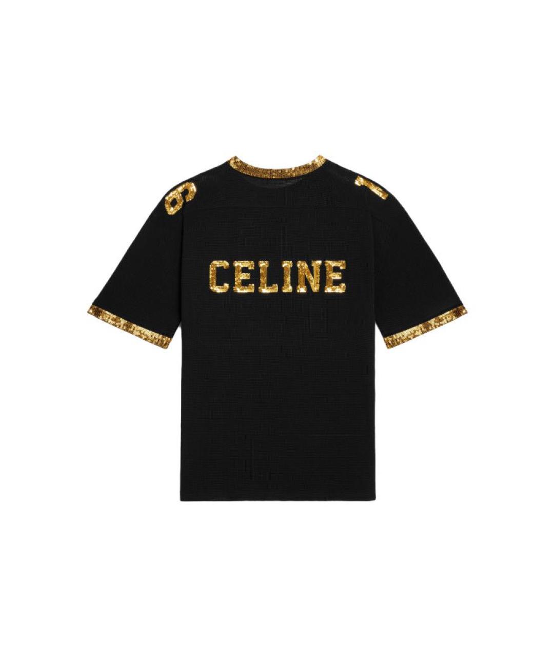 CELINE Черная футболка, фото 2