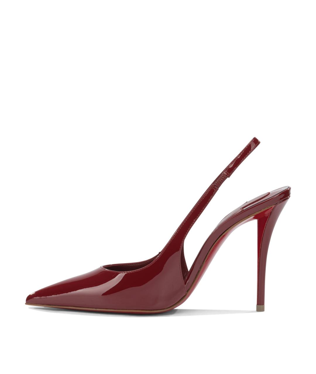 CHRISTIAN LOUBOUTIN Бордовые кожаные туфли, фото 3