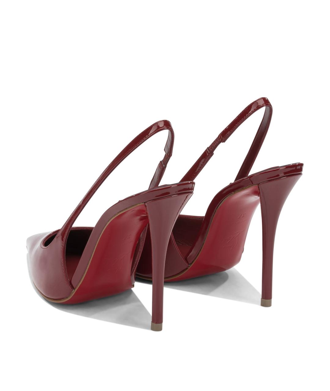 CHRISTIAN LOUBOUTIN Бордовые кожаные туфли, фото 4