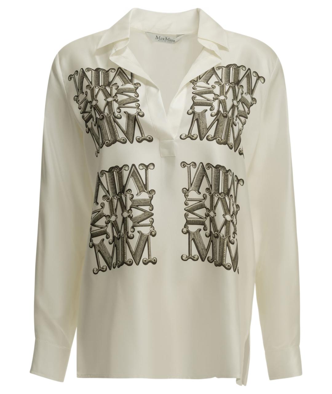 MAX MARA Белая шелковая рубашка, фото 1