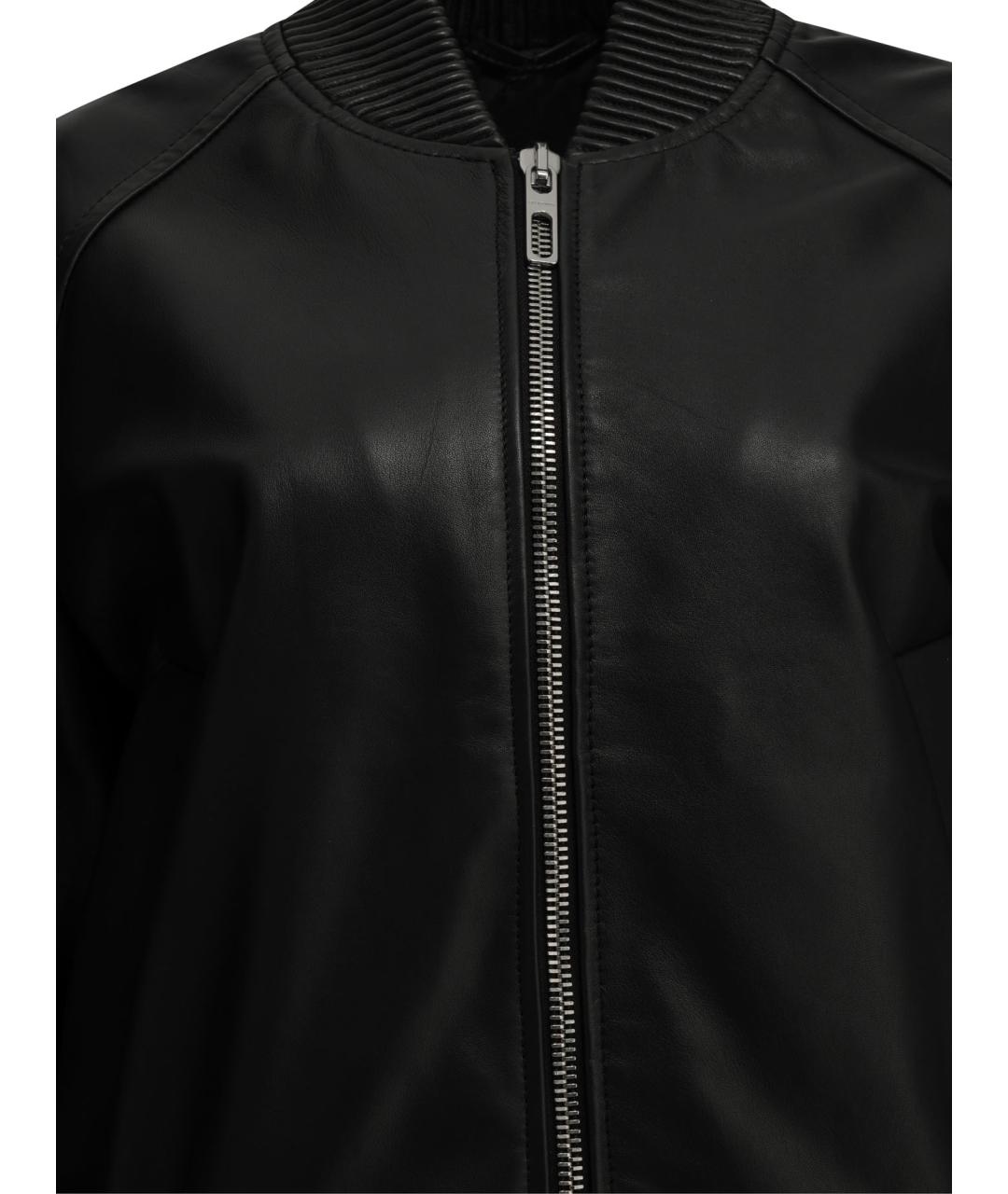 SPORTMAX Черная кожаная куртка, фото 3