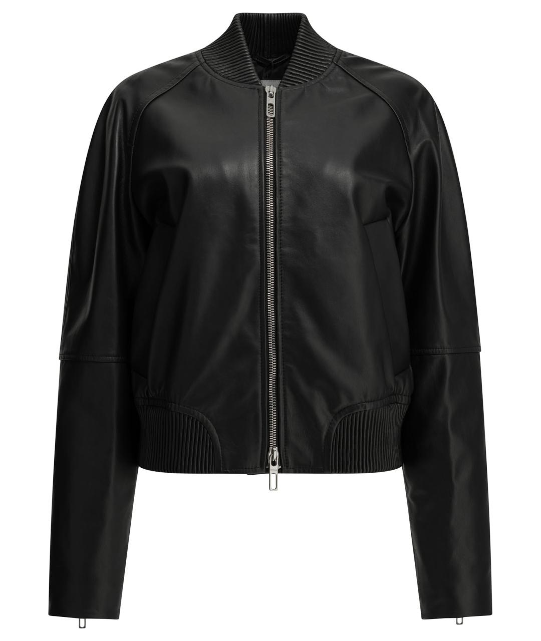 SPORTMAX Черная кожаная куртка, фото 1