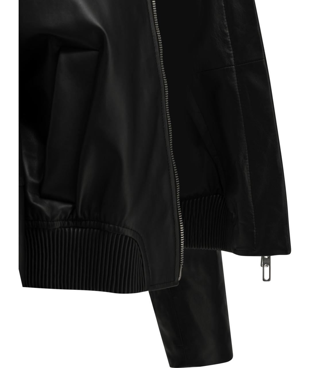 SPORTMAX Черная кожаная куртка, фото 4
