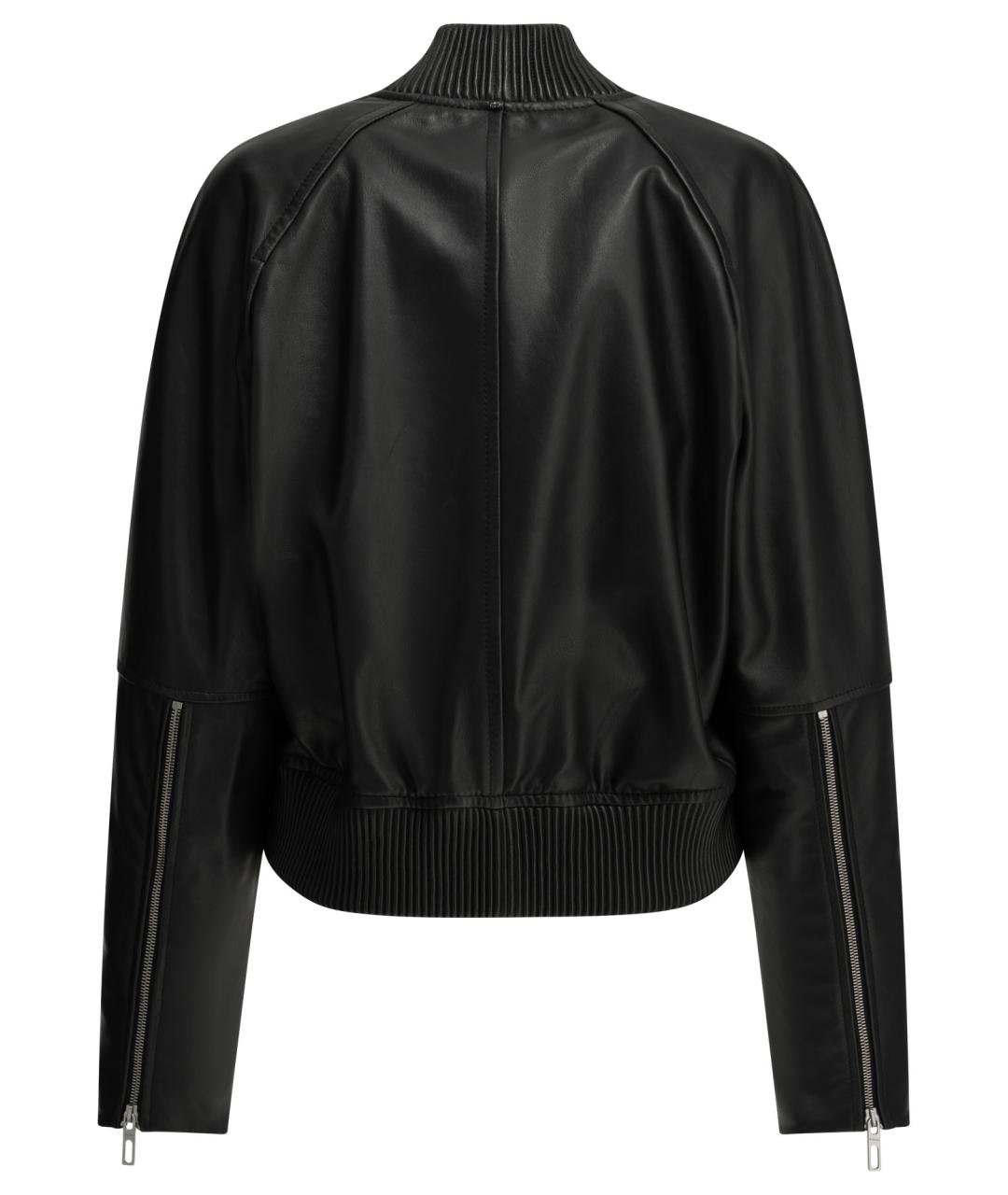 SPORTMAX Черная кожаная куртка, фото 2