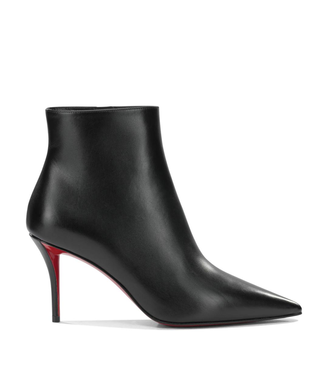 CHRISTIAN LOUBOUTIN Черные кожаные ботильоны, фото 1