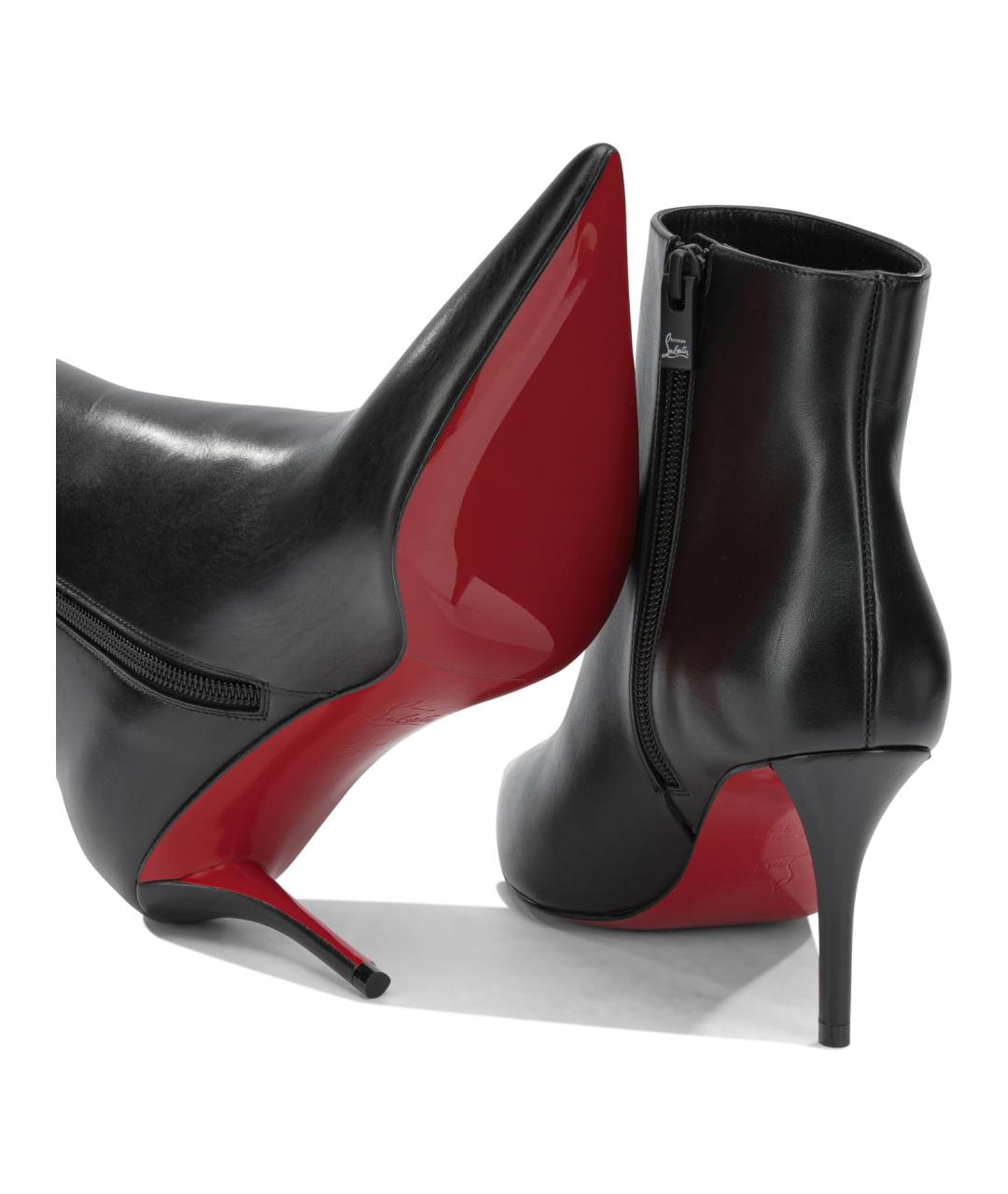 CHRISTIAN LOUBOUTIN Черные кожаные ботильоны, фото 5